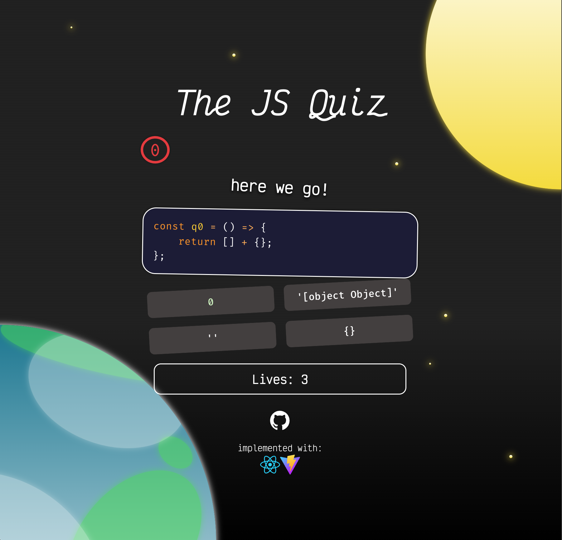 the JS quiz screenshot